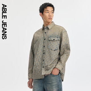 ABLE JEANS【牛仔衬衫】24秋季复古提花宽松牛仔衬衫 青梅蓝 M