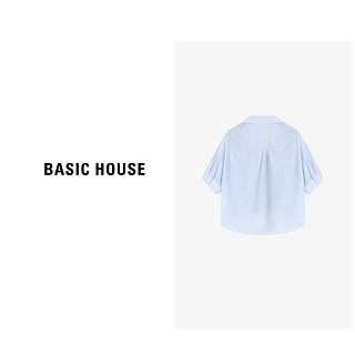 Basic House/X百家好夏季气质小众翻领女短款衬衫-B0624B5U382 粉色 M110-120斤