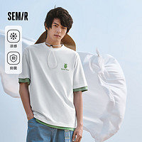 Semir 森马 短袖T恤男夏季男女同款休闲风上衣t恤百搭简约款 J款-漂白10007 180/96A/XL