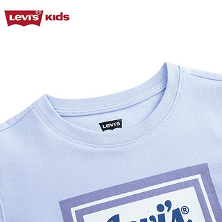 Levi's李维斯童装24夏儿童凉感短袖T恤男童假两件上衣 氙气蓝 130/64(7)