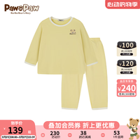 PawinPaw卡通小熊童装24春夏季男女童家居服套装睡衣简约舒适 Yellow黄色/30 140