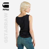 G-STAR RAW2024夏季新款女士无袖抽绳T恤短款圆领设计感街头衣服D24660 黑色