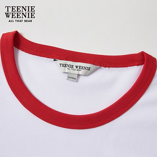 Teenie Weenie【凉感速干】小熊2024年夏季短款圆领短袖T恤女 白色 155/XS