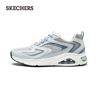 斯凯奇（Skechers）2024年春夏男鞋休闲鞋轻质缓震舒适运动鞋跑鞋183095 浅蓝色/多彩色/LBMT 43