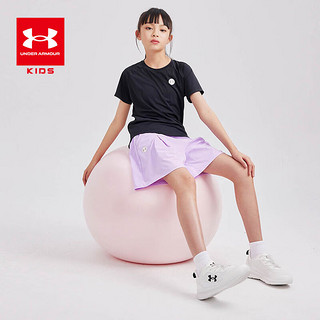 安德玛（Under Armour）【凉感】安德玛童装女童夏季透气凉爽休闲针织短裤 紫色 150cm