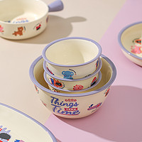 KAWASIMAYA 川岛屋 卡通陶瓷碗家用釉下彩餐具汤碗面碗可爱米饭碗儿童早餐盘子