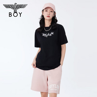 BOY LONDON24夏男女同款短袖立体浮雕logo印花设计感潮牌T恤N01097 黑色 XS