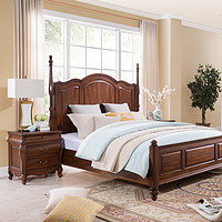 威灵顿 美式实木床头柜现代简美轻奢床前柜简约乡村床边柜B603-12