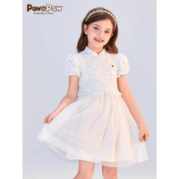 PawinPaw卡通小熊童装24夏女童新中式连衣裙气质 Ivory象牙色/39 150