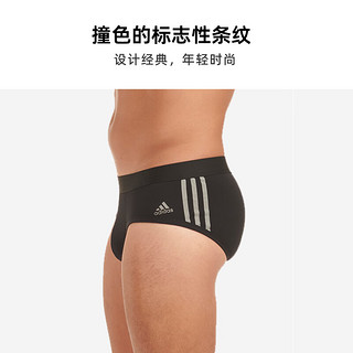 ADIDAS/阿迪达斯男士棉质舒适弹力撞色条纹三角裤内裤款3 条装 【速干+吸湿排汗3条装】黑/白/灰 L