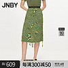 JNBY/江南布衣夏半身裙女编织感格子印花中长款直筒裙子5N4D16060
