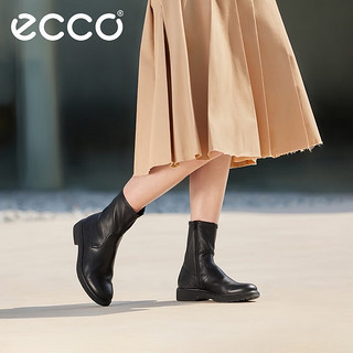 爱步（ECCO）靴子女 冬季女靴厚底增高女鞋 都市阿姆222003 黑色22200351052 40