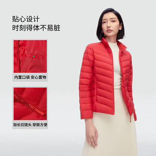 波司登冬季羽绒服女轻薄立领百搭修身时尚经典休闲外套B30131006 工匠红1437 160/84A