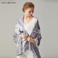 玛丽亚古琦玛丽亚.古琦(MARJAKURKI)520长款丝巾欧美风高档桑蚕丝加大披肩丝巾女礼盒装爱意环绕1HH460290灰