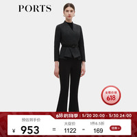 PORTS宝姿早春女装小脚口长裤ALD8P009PWQ076 黑色 6