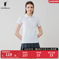 POLOWALK女士短袖POLO衫2024夏季新款多巴胺活力显瘦经典百搭上衣女装