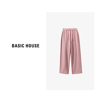 Basic House/百家好宽松百搭纯色秋冬时尚简约休闲裤B0633B5V362 灰色 XL