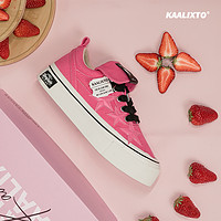 KAALIXTO 芝士玫莓粉色帆布星星鞋男女新款夏季2024增高厚底透气