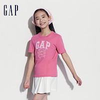 Gap 盖璞 男女童2024夏季新款纯棉字母logo印花短袖T恤儿童装上衣546502