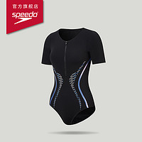 Speedo/速比涛 电气矩阵黑标5.0女子短袖连体泳衣 2024