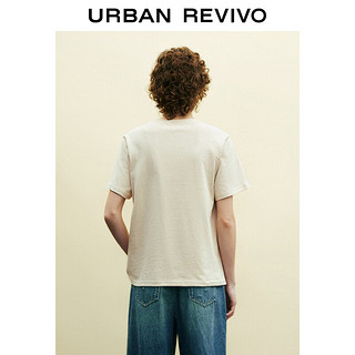 URBAN REVIVO 女装时尚休闲简约趣味萌宠短袖T恤衫 UWL440159 浅卡其 S