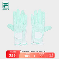FILA 斐乐女子手套2024春季简约撞色渐变高尔夫运动手套 豆青绿-LG XL