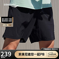 saucony 索康尼 男子梭织短裤跑步健身训练运动短裤正黑色L