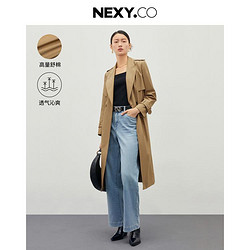 NEXY.CO 奈蔻 秋季经典百搭风衣外套女士中长款气质上衣