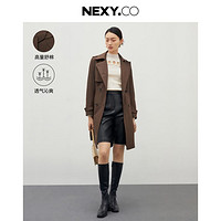 NEXY.CO 奈蔻 秋季经典减龄百搭风衣外套女士中长款大衣