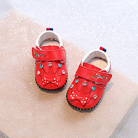 ilody 艾洛迪 2024新款夏季学步鞋0-1岁婴儿防滑可爱软底鞋 红色 单层 130mm 内长10.5厘米