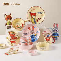 KAWASIMAYA 川岛屋 迪士尼疯狂动物城饭碗家用2024新款餐具套装可爱陶瓷碗碟盘 6英寸手柄碗(朱迪)