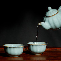 GUANFU 觀復 观复汝瓷一壶二杯套装汝窑青瓷茶壶茶杯客厅会议室茶具