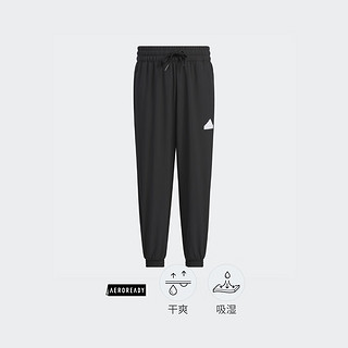 adidas速干束脚运动裤男小童儿童夏季阿迪达斯轻运动 黑色 110CM