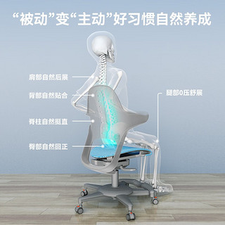纠正坐姿Verte脊柱椅学习椅人体工学坐姿椅工学椅升降椅 天蓝色
