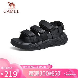 骆驼（CAMEL）轻量透气回弹缓震时尚运动休闲凉鞋男士 G14M074663 黑色 41