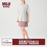 无印良品（MUJI）男女通用 珠地网眼 T恤 男式女式 无性别 短袖上衣打底衫AB18CC4S 灰色 S (160/84A)