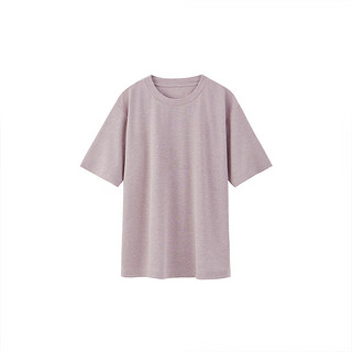 无印良品（MUJI）男女通用 珠地网眼 T恤 男式女式 无性别 短袖上衣打底衫AB18CC4S 烟熏粉色 M (165/88A)
