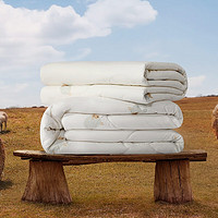 MERCURY 水星家纺 子母被澳洲进口100%羊毛被子秋冬被芯四季被 羊卷卷澳洲羊毛二合一被(150x210cm)