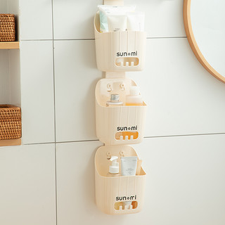 日本挂钩悬挂置物篮厨房挂篮卫生间浴室化妆用品收纳篮塑料筐篮子