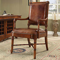 威灵顿 美式实木书椅真皮靠背椅欧式扶手椅电脑椅家用办公椅Y603-8