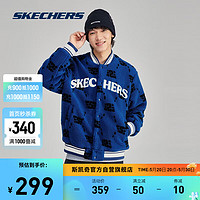 SKECHERS 斯凱奇 寬松羊羔絨搖粒絨棒球棉服男女同款外套L423U099