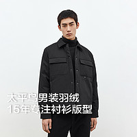 PEACEBIRD 太平鸟 男装 轻薄款羽绒服男短款2023年冬季新款提花外套