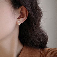 精致珍珠小众设计感耳环轻奢简约925银针耳饰