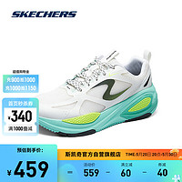 SKECHERS 斯凯奇 舒适时尚休闲鞋232735 白色/浅绿色/WAQ 41.5