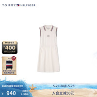 TOMMY HILFIGER24春夏童装女清新休闲镶边POLO背心连衣裙TH2422750 白色658 7/130cm