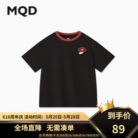 马骑顿(MQD)MQD童装男大童24夏新款潮酷休闲短袖T恤 黑色 1