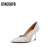 STACCATO 思加图 女士高跟鞋 ED726CQ3 白月光 35