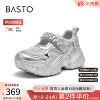 百思图24秋季新款时尚休闲运动老爹玛丽珍鞋厚底女单鞋BG185CQ4