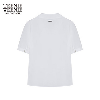 Teenie Weenie【送领结】小熊2024年夏季短袖衬衫学院风泡泡袖 白色 165/M