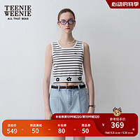 Teenie Weenie小熊2024年夏季条纹短款针织背心替换打底外穿女 撞色 160/S